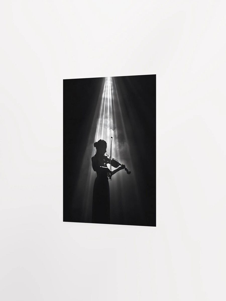 Dramatic violinist silhouette under spotlight glow product image (8)