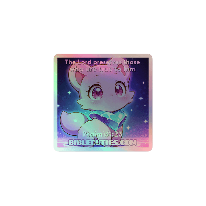 Bible Cuties Violet - The Lord preserves those who are true to him Holographic Sticker product image (1)