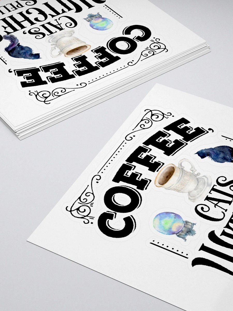 Coffee, Cats, Witches, and Spells STICKER - Witchy, Kitchen Witch, Magic Kitchen Gift product image (4)
