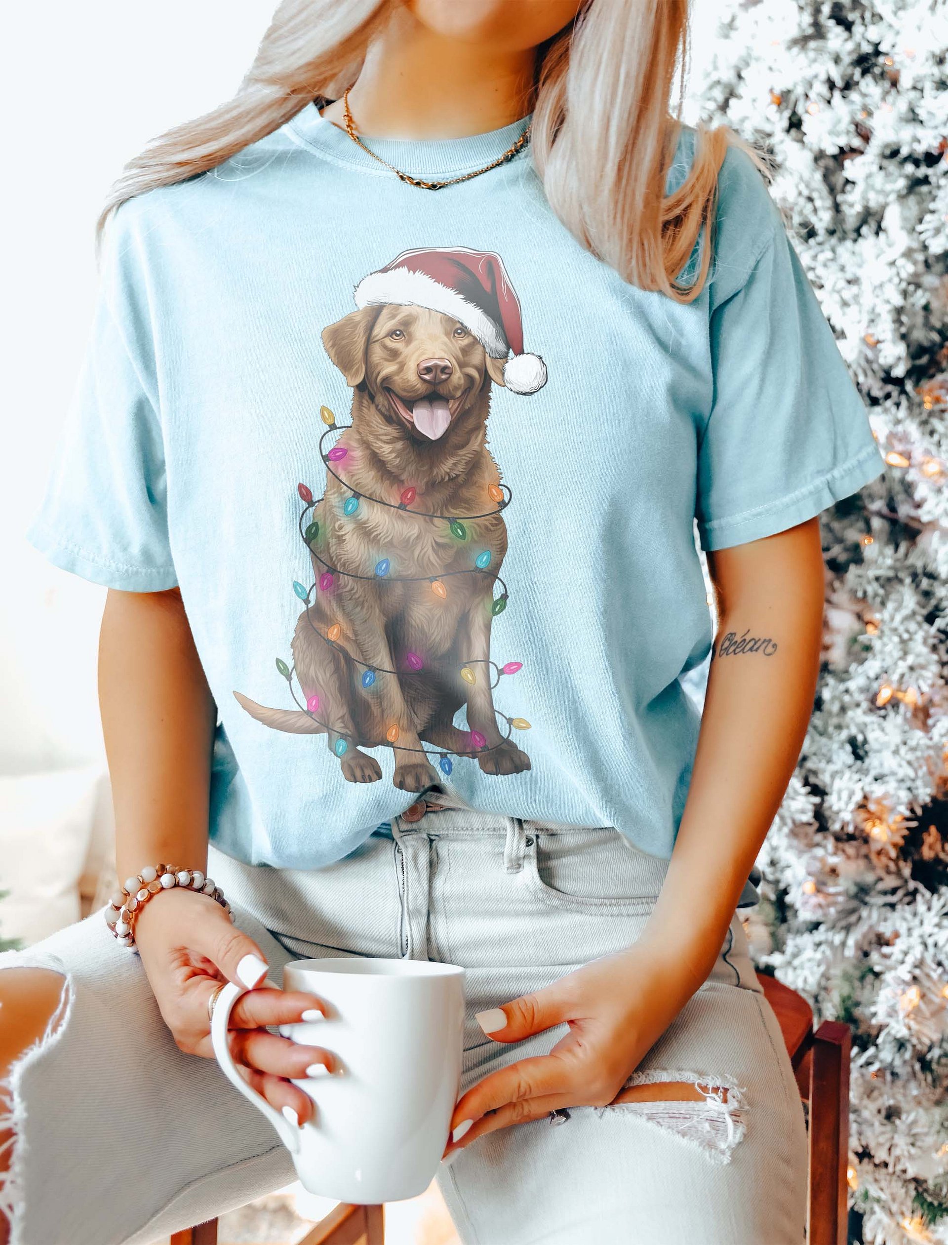 Funny Chesapeake Bay Retriever Christmas T-Shirt for Chesapeake Bay Retriever Paw-rents product image (11)