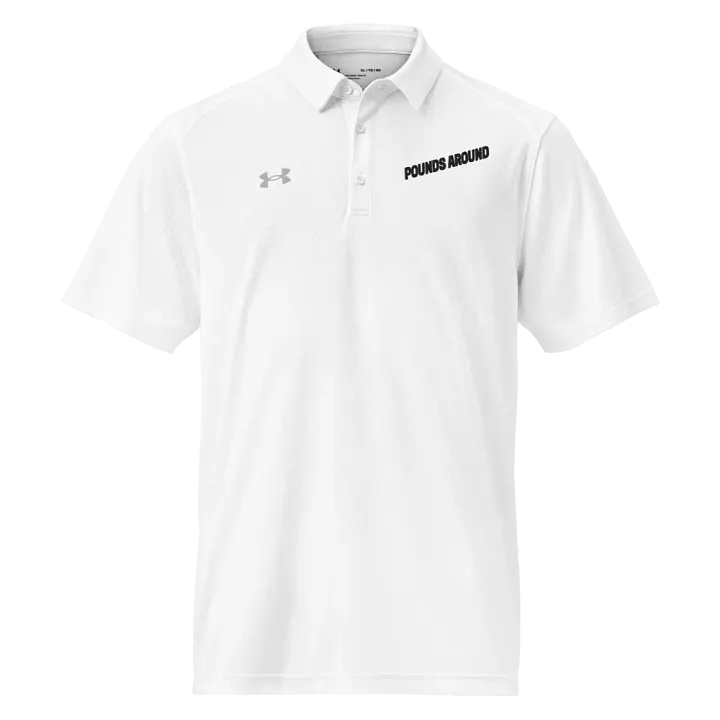 POUNDS AROUND WHITE AND BLACK UNDER ARMOUR POLO SHIRT product image (1)