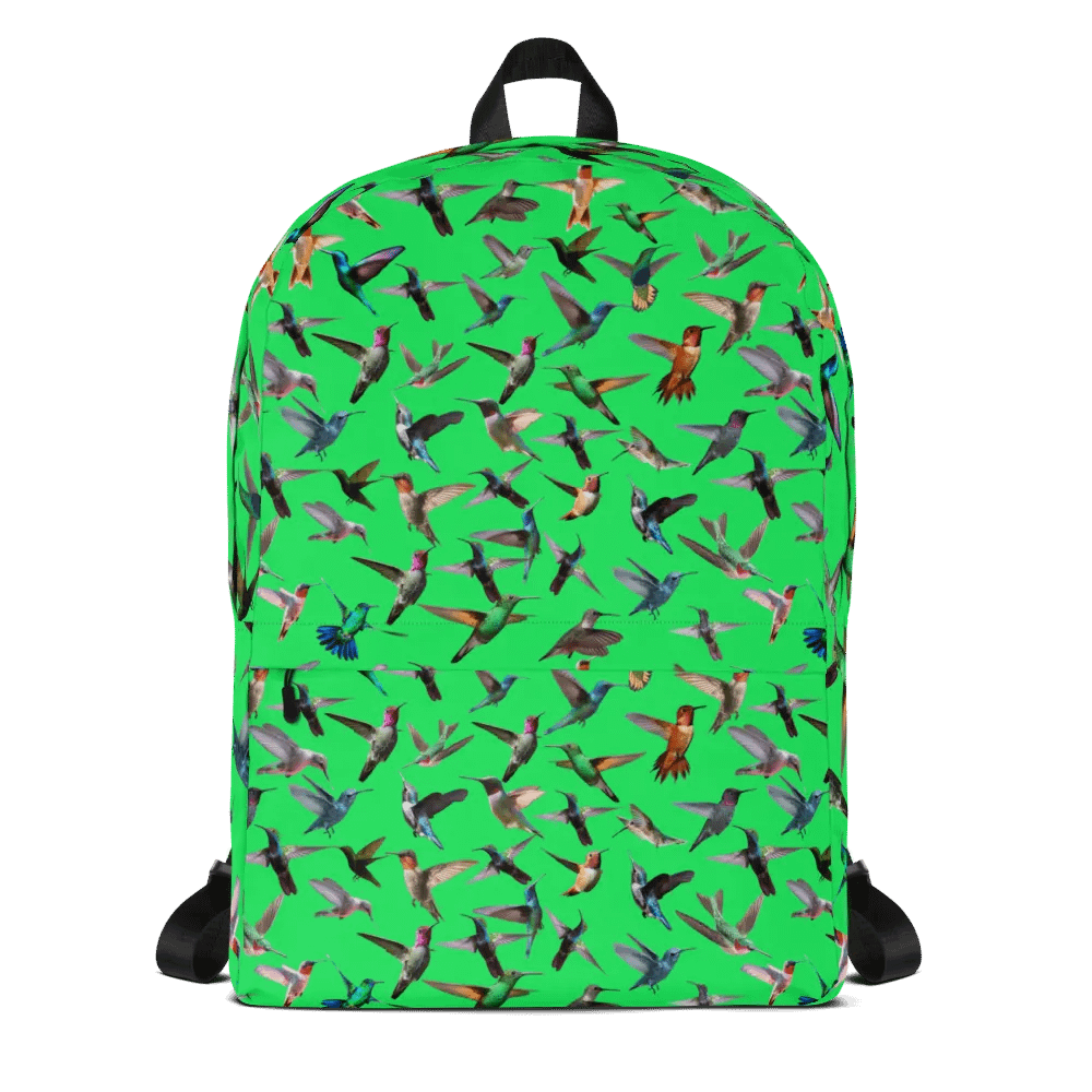 vibrant green hummingbird Backpack for the young at heart product image (9)