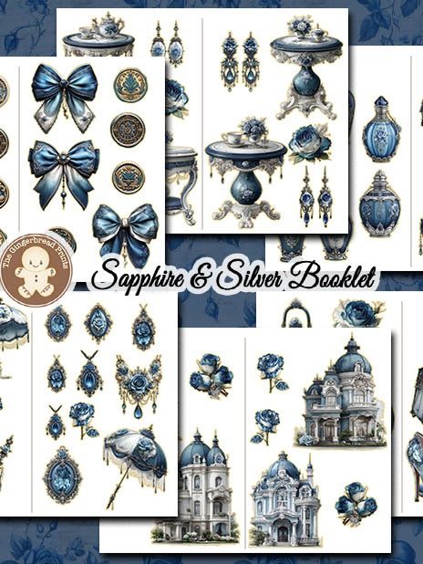 Sapphire & Silver - Timeless Charm Ephemera Kit Digital Download product image (5)