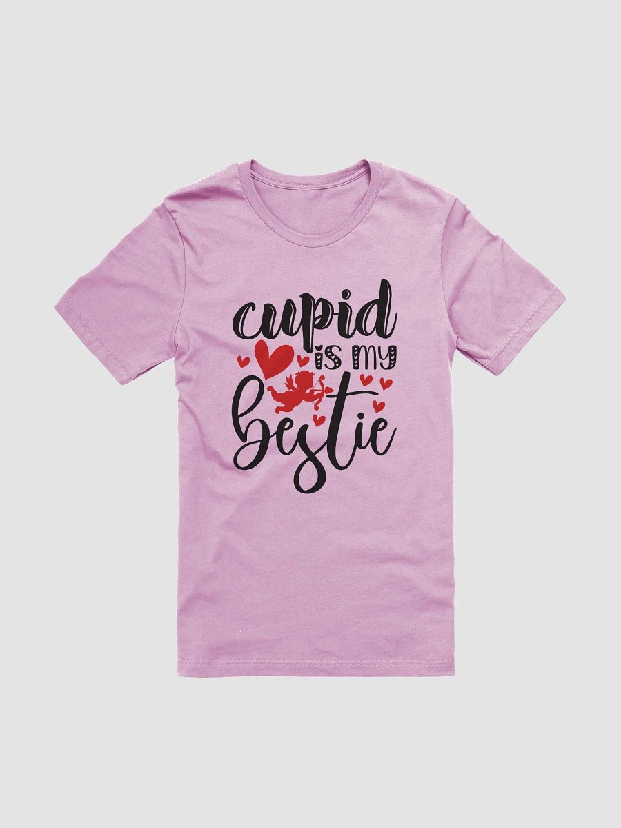 Cupid is My Bestie with Adorable Cupid and Hearts T-Shirt (Black Text) product image (2)