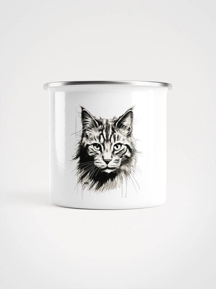 Whiskered Wanderlust Enamel Mug product image (1)