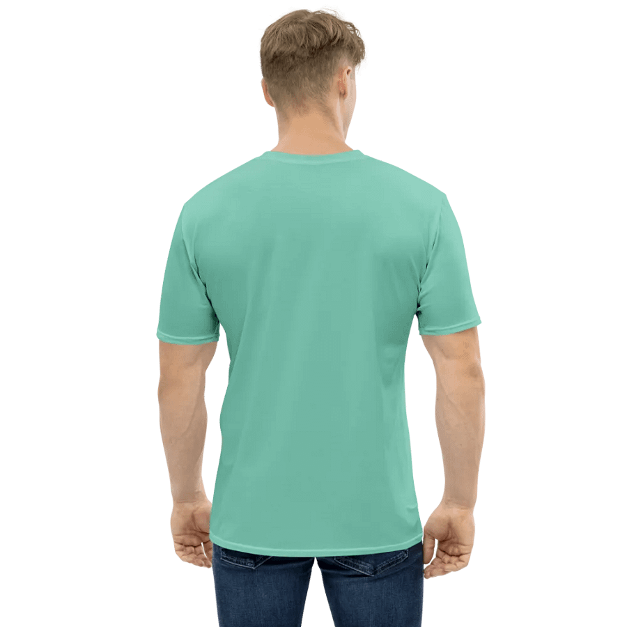 Plain Light Pastel Green Light Summer Men's Crewneck Polyester Heavyweight Premium T-Shirt by Treasure Pie product image (8)