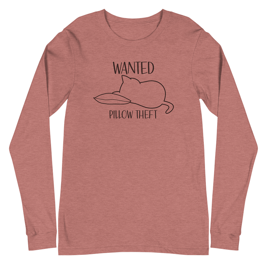 Wanted Unisex Long Sleeve Tee, Pillow Theft, Black Print product image (2)