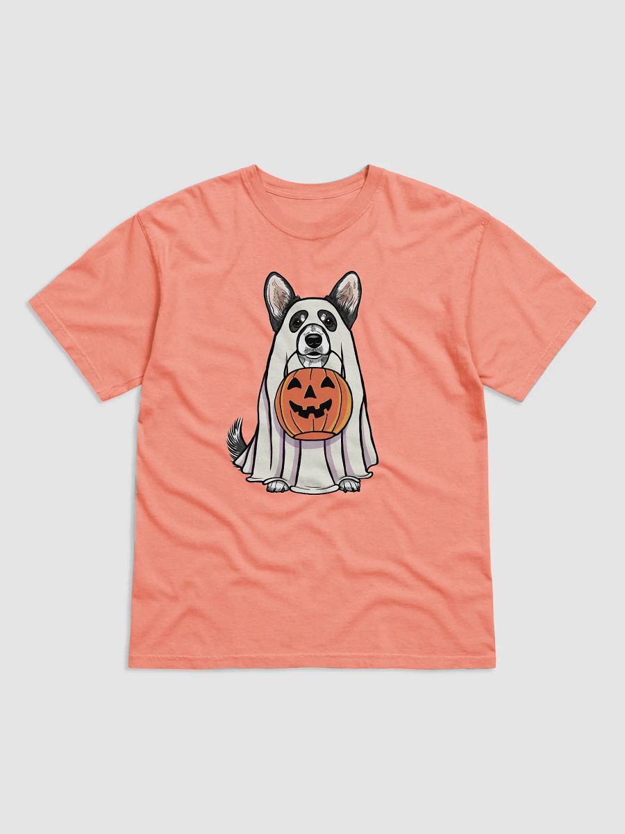 Funny Halloween Cardigan Welsh(Black & White) Corgi T-Shirt | Funny Corgi Wearing a Ghost Costume and Holding a Pumpkin Basket product image (22)
