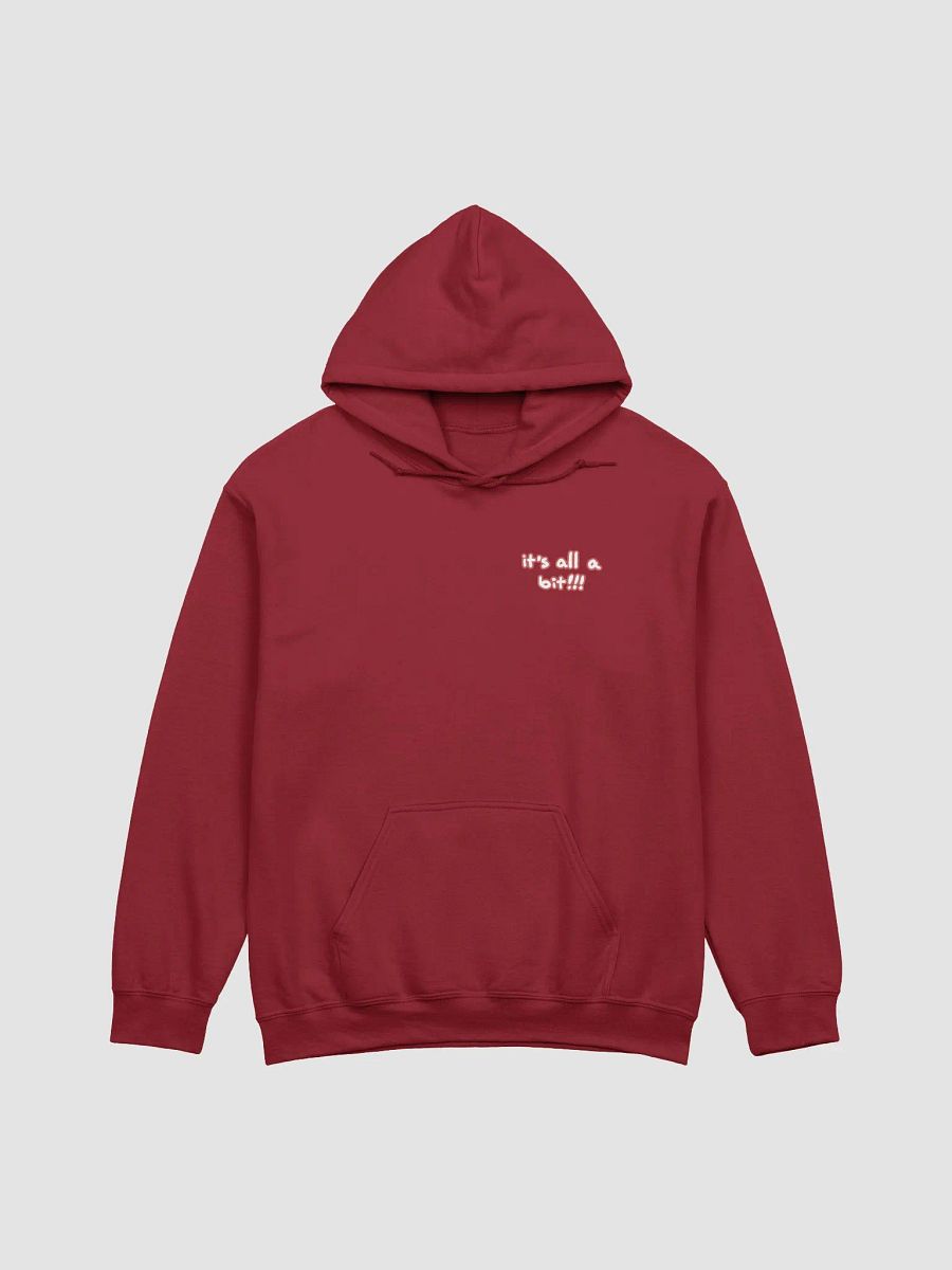 “It’s all a bit!!!” (sm. lined design, #CB5F5F) classic hoodie product image (14)