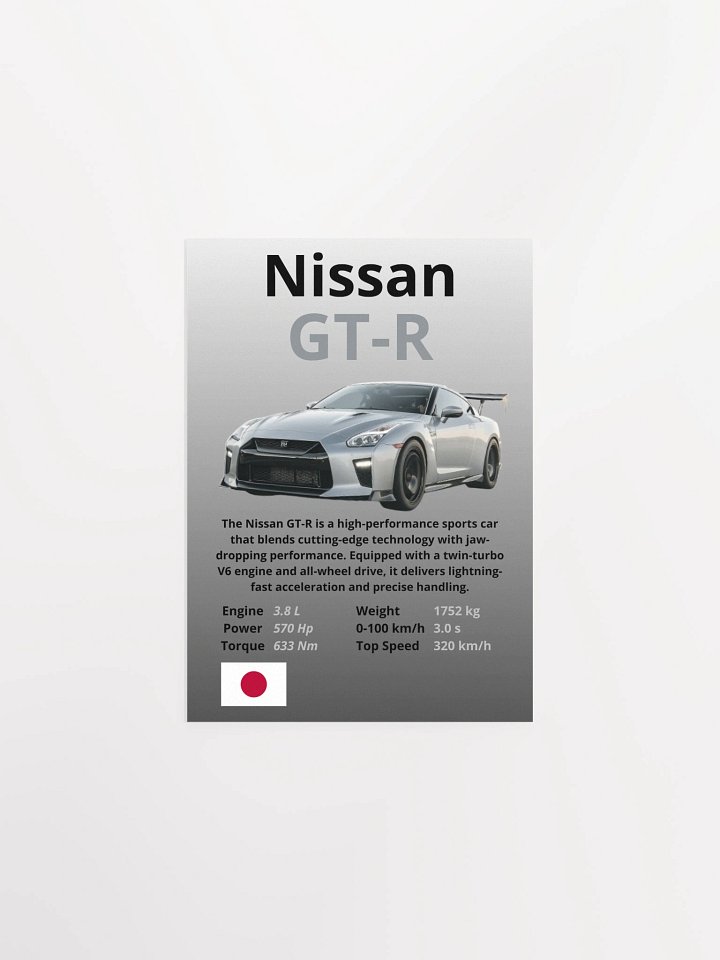 Nissan GT-R Wall Poster Without A Frame product image (1)