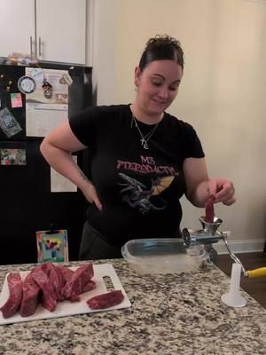first time using a meat grinder 😜😜 merch out now click link in bio! #mspterodactyl #couplecomedy #philipandmskk #phileroy #fypツ @official_mspterodactyl 