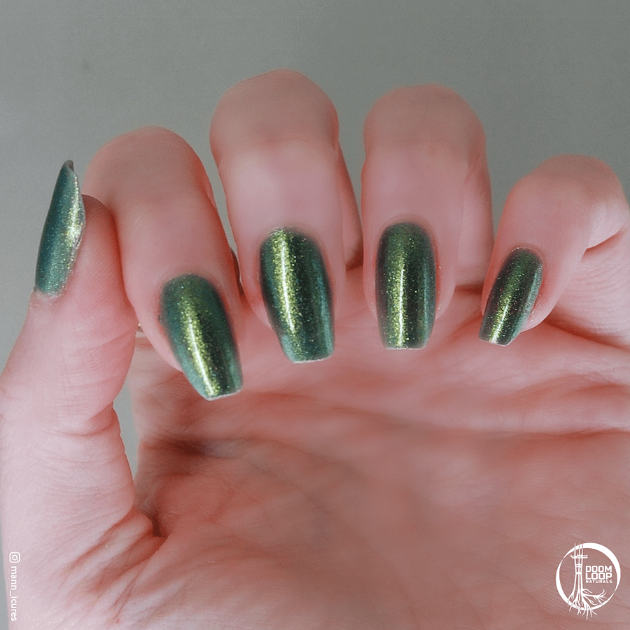 CALEDONIAN ASYLUM - Gold Green Duochrome Colorshift Sparkly Nail Polish product image (4)
