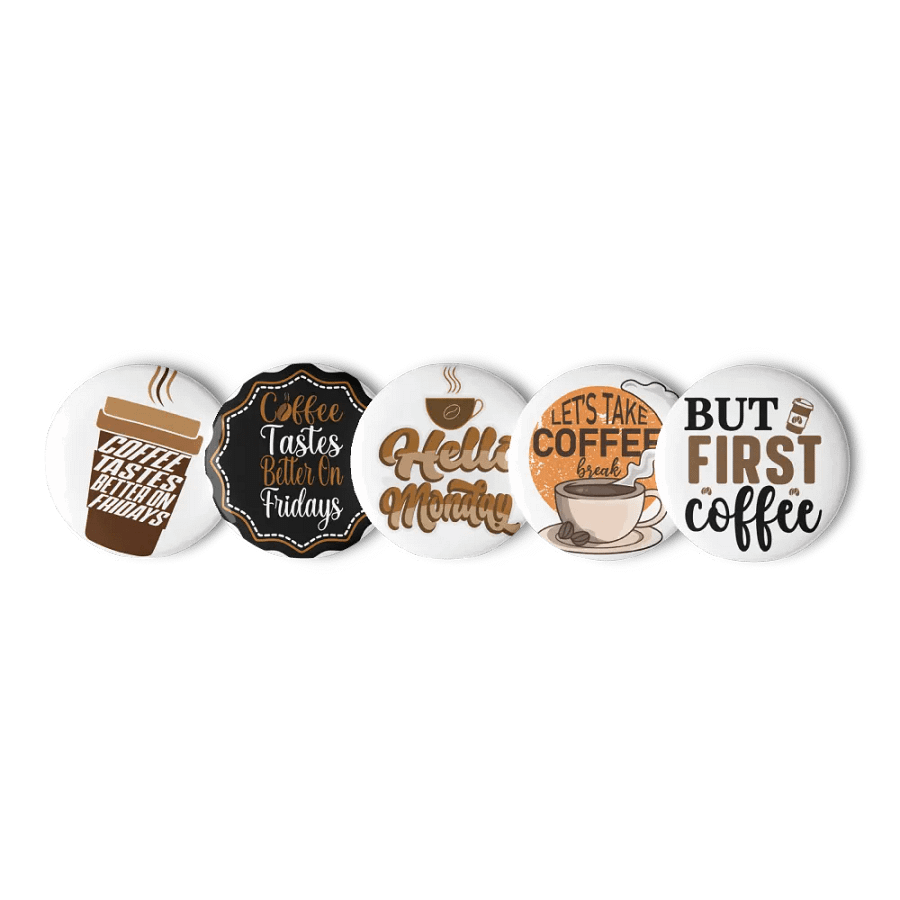 Friday Coffee Vibes Pin Button Set product image (4)