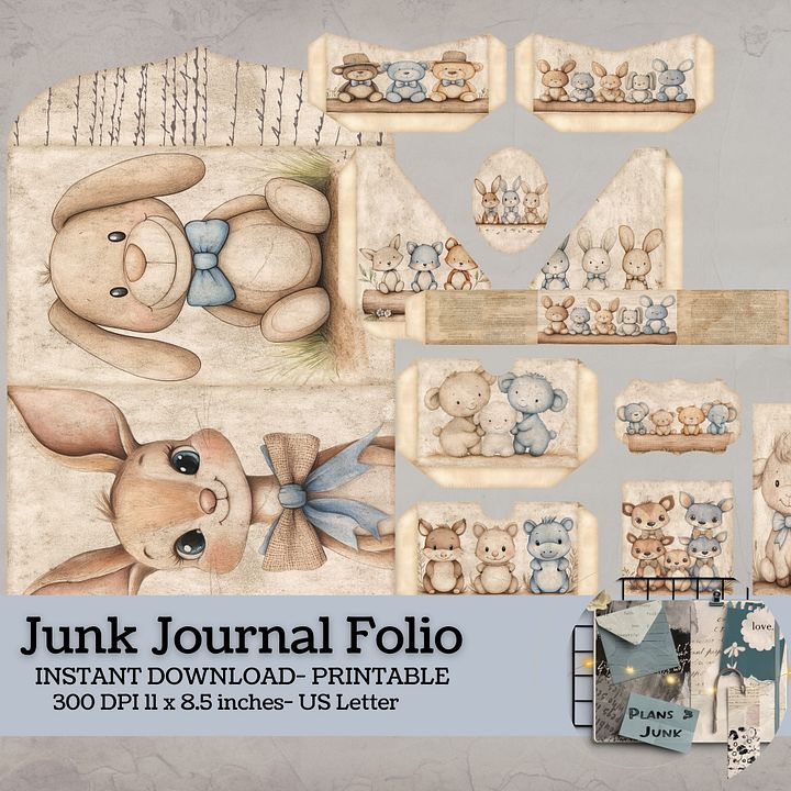Nursery Animals - Printable Folio Kit V8 product image (1)