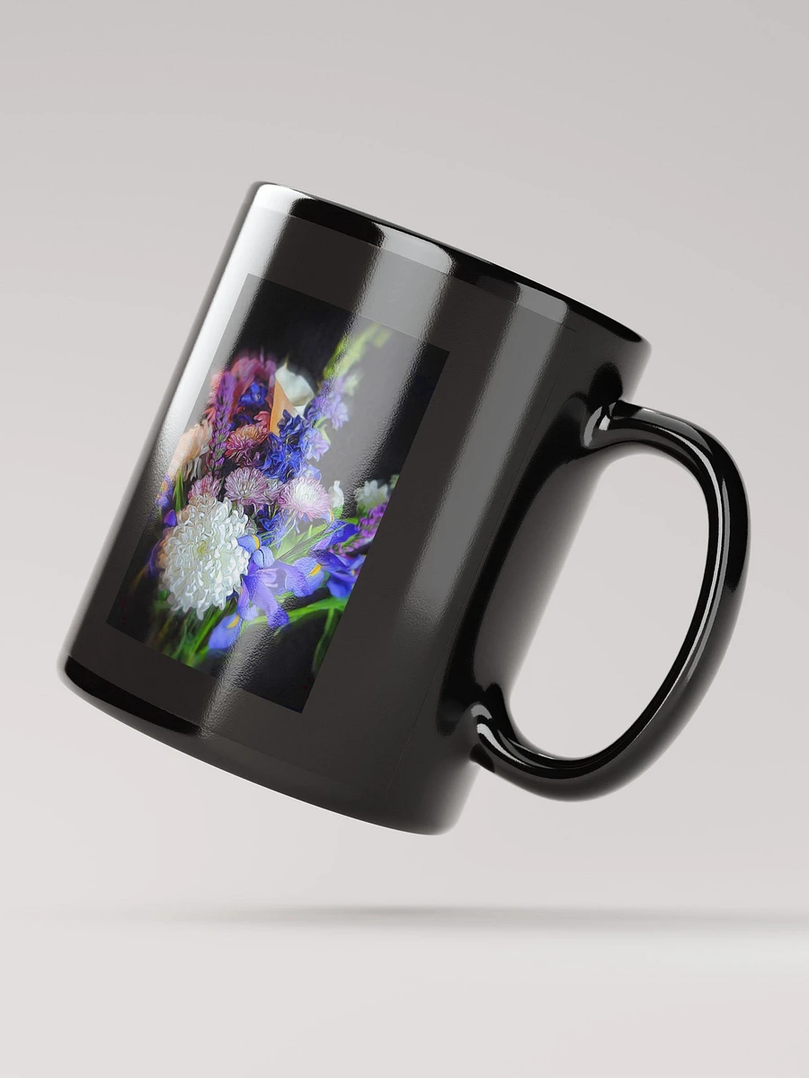 Blue White Purple Bouquet Black Coffee Mug product image (3)
