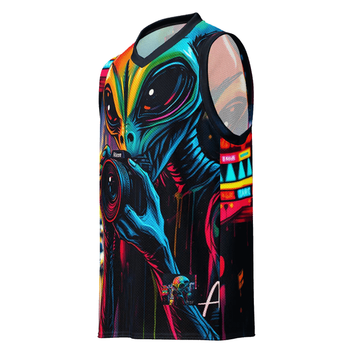Neon City Alien All-Over Print Basketball Jersey product image (1)