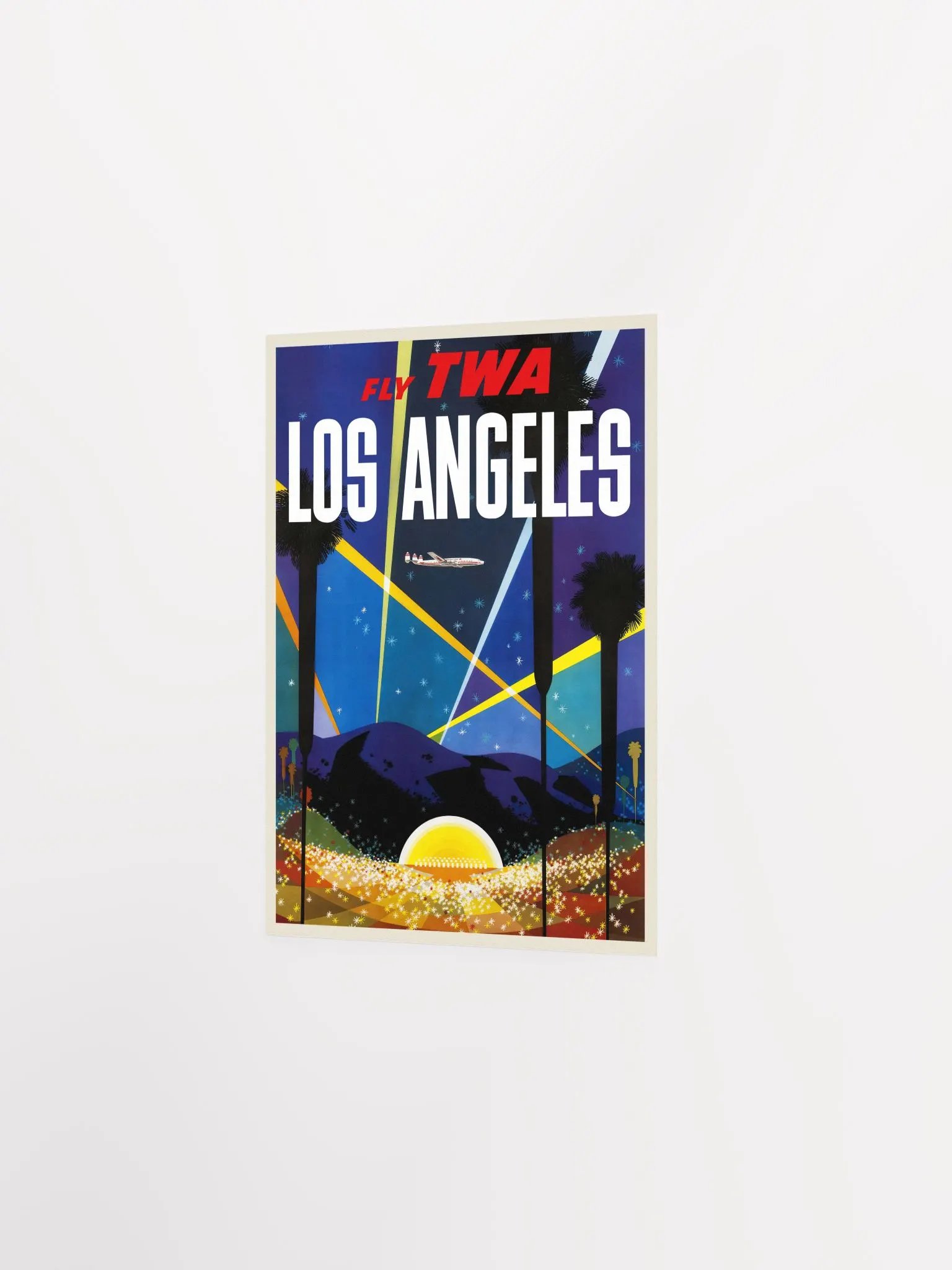 Los Angeles, USA, TWA, 1958 — retro vintage travel poster, retro travel art, retro travel wall art, Hollywood poster product image (7)