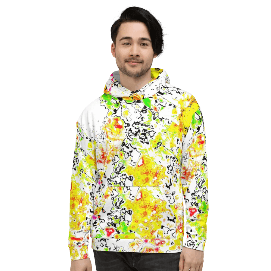 Abstract Vibrant Daisy Flower Unisex Pull Over Hoodie product image (3)