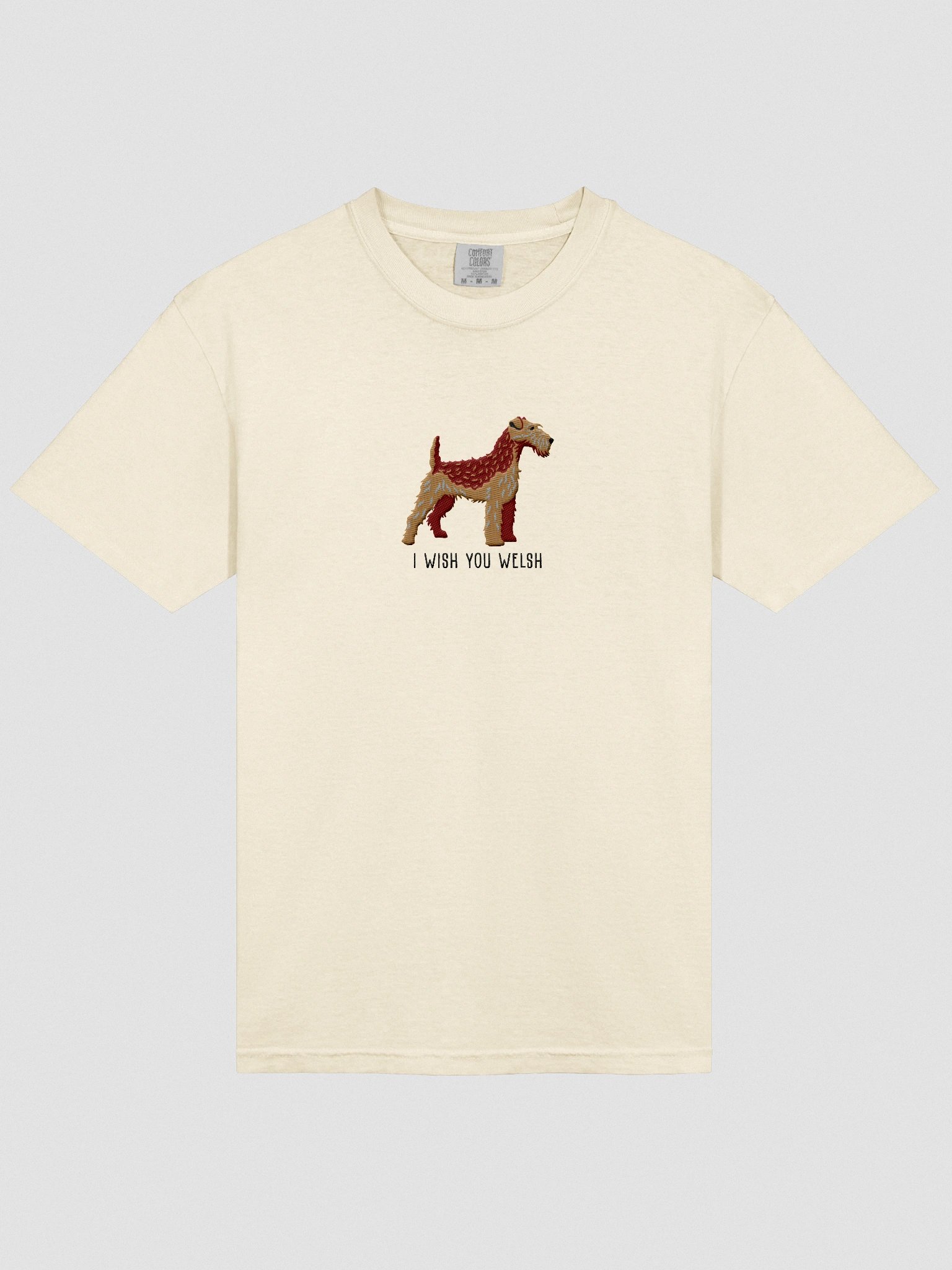 I Wish You Welsh T-Shirt(Embroidered) of a Welsh Terrier(Red & Tan) product image (6)