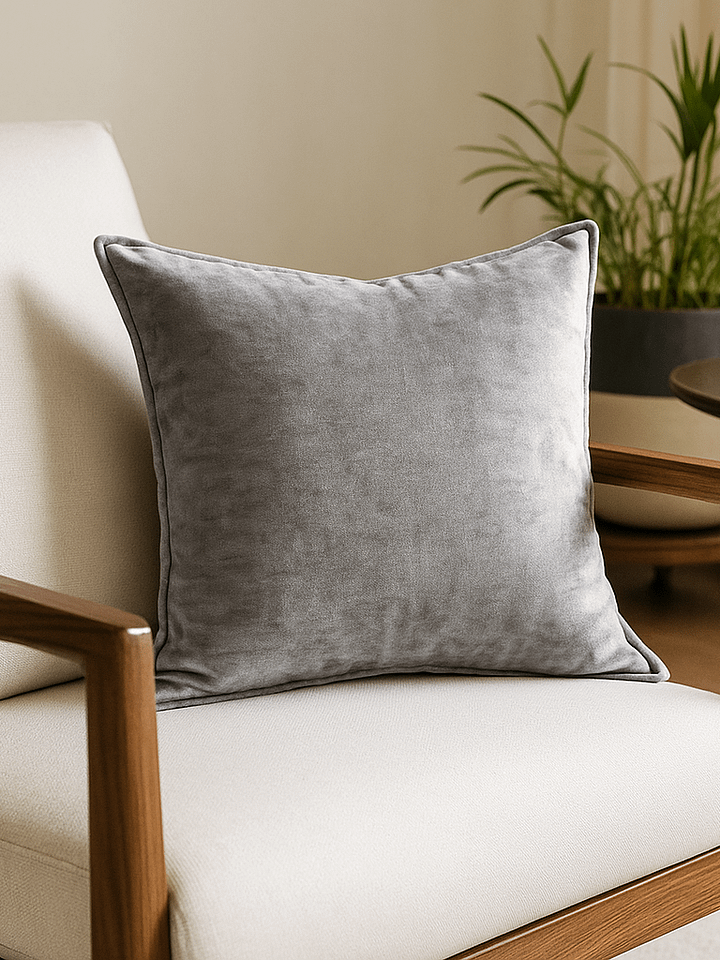 Decorative Crushed Velvet Throw Pillow Cover - Individual | Silver product image (2)
