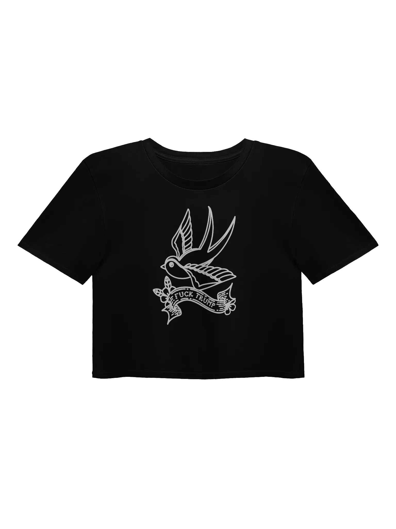 F*ck Trump Tattoo Sparrow Cropped T-shirt. product image (1)