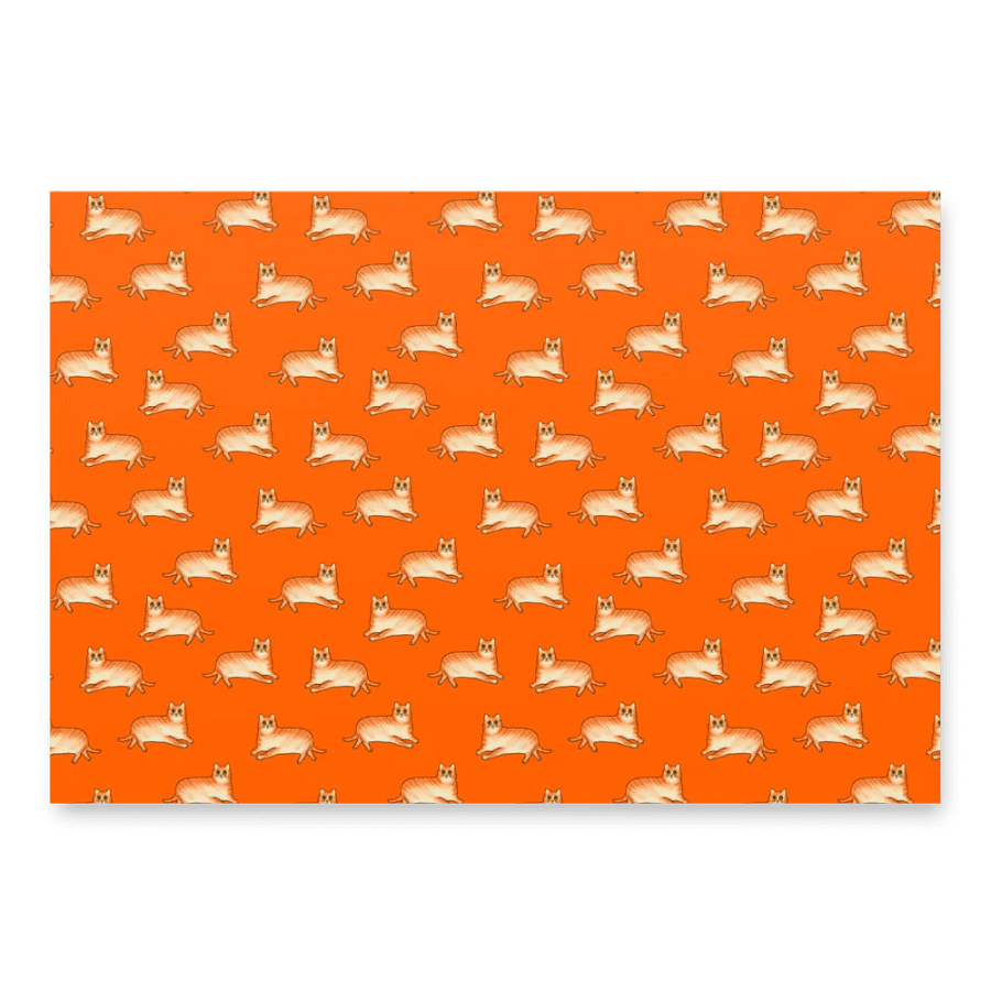 Fat Cat On Orange Base - Wrapping Paper product image (4)