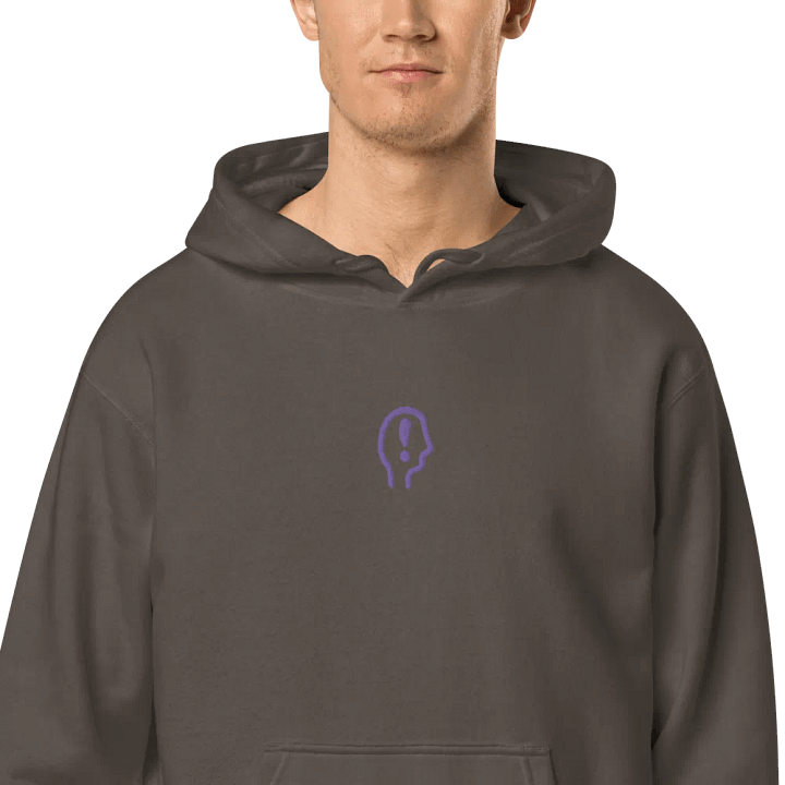 EXCLAIMING MENTALLY (C. purple) embroidered pigment hoodie product image (2)