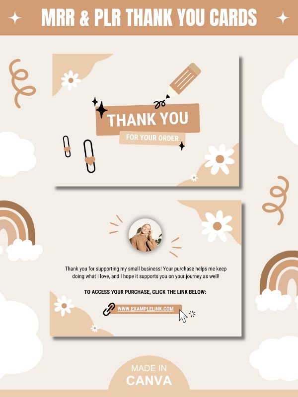 MRR/PLR Etsy Thank You Cards for Business product image (1)