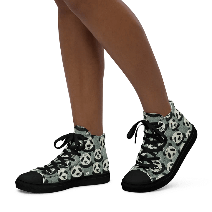 Cute Sad Panda Pattern High Top Kicks product image (2)