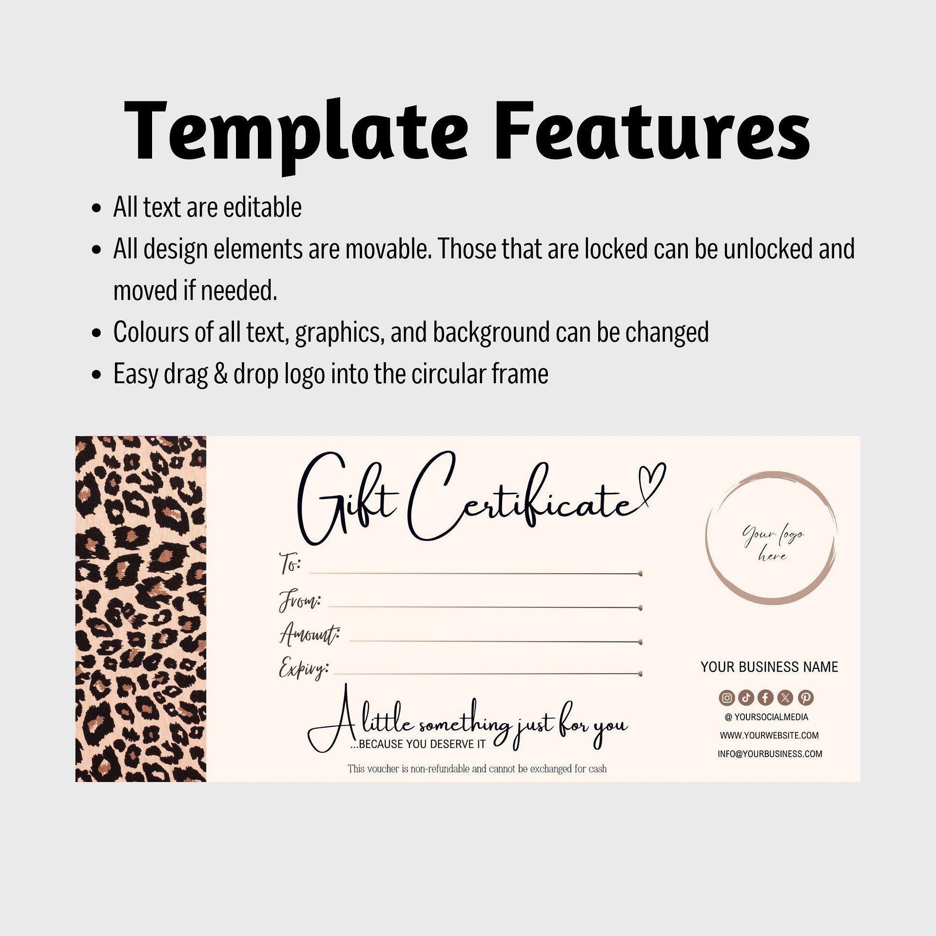 Leopard - Gift Certificate Template product image (7)