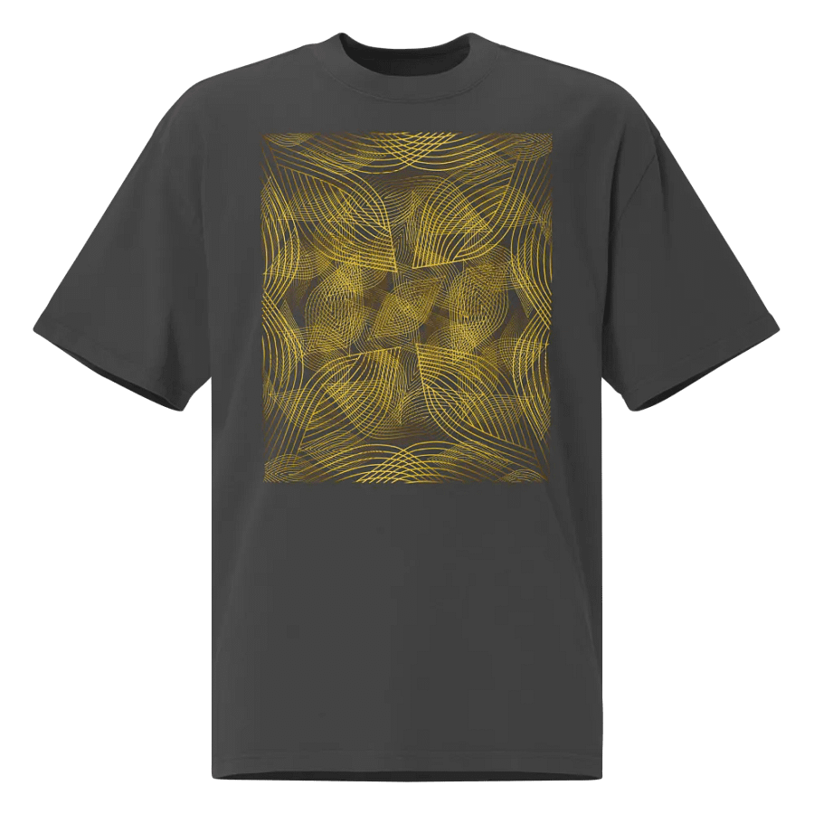 T-Shirt with golden lines and leaf design product image (1)