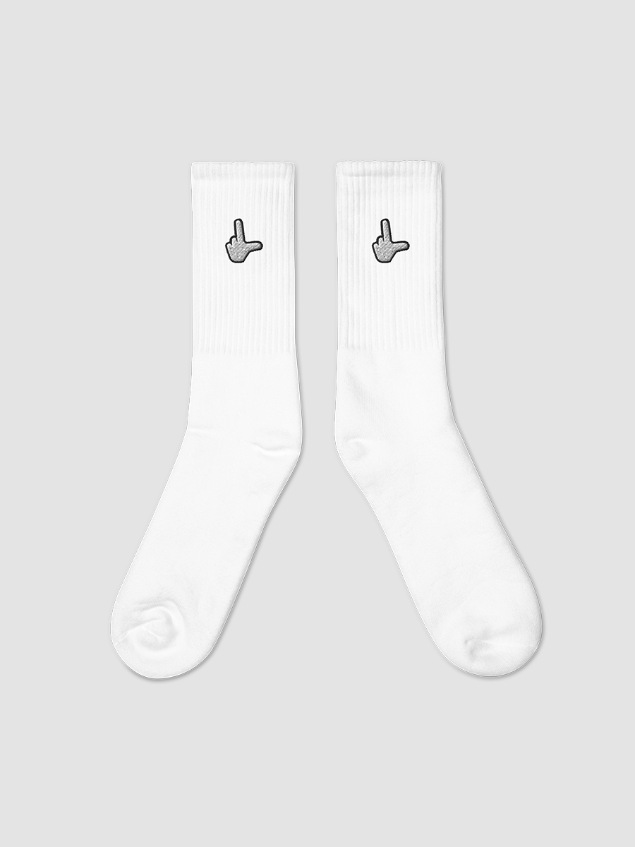 L Socks Embroidered (white and grey) product image (1)