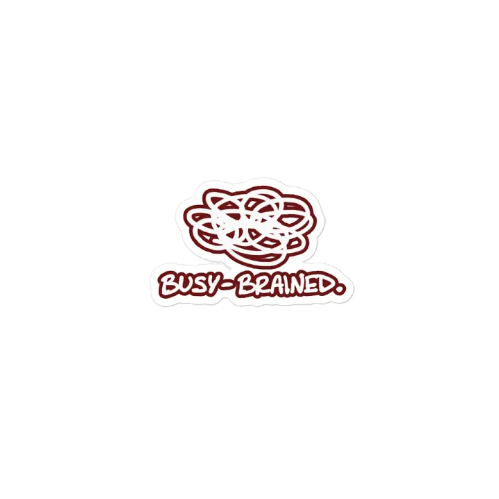 BUSY-BRAINED (lined design, #6D1616) magnet product image (1)