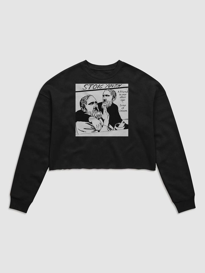 Stoic Youth Zeno of Citium quote Bella+Canvas Women's Fleece Crop Sweatshirt product image (1)