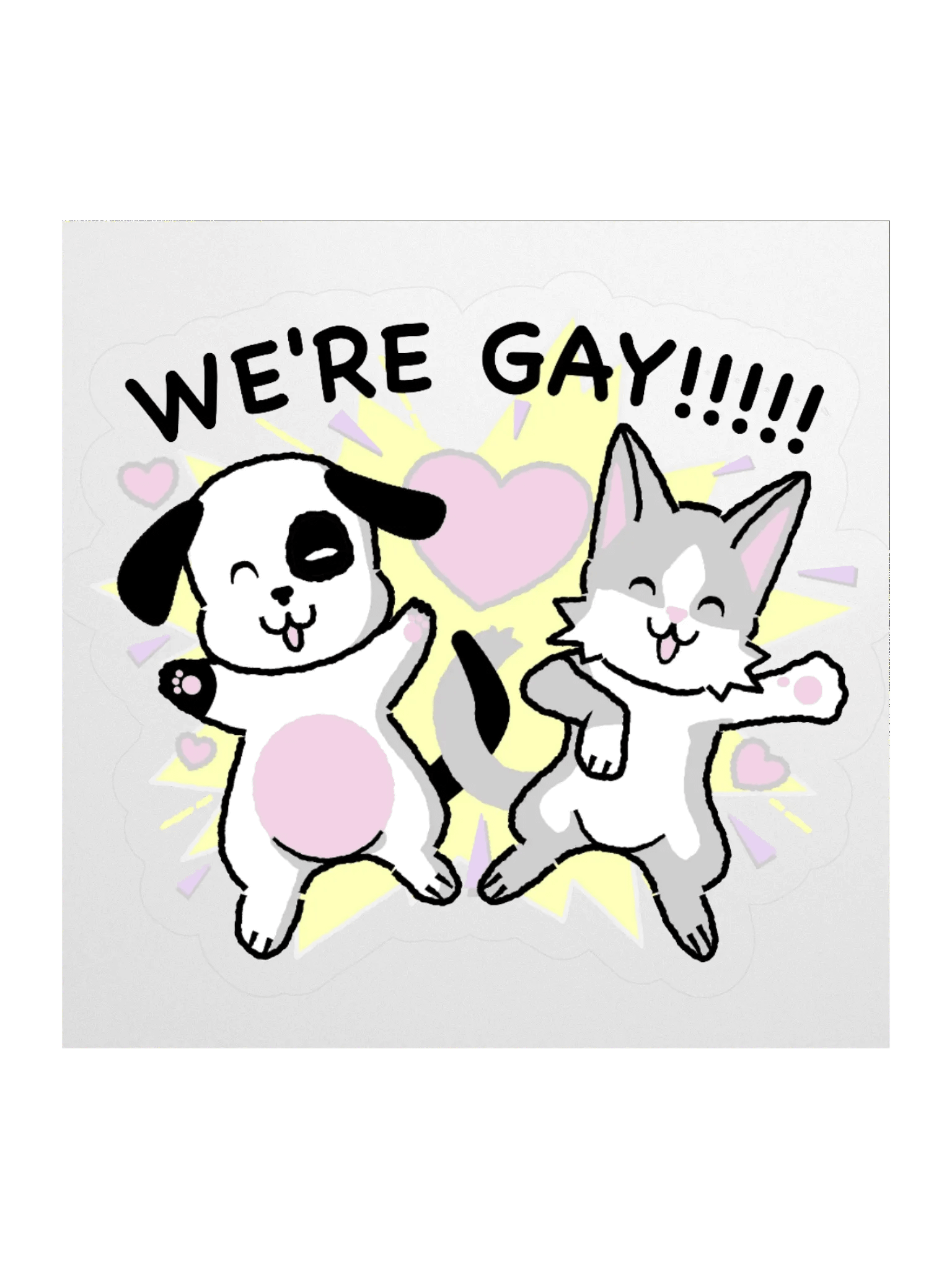 We're Gay!!!! animals sticker product image (2)