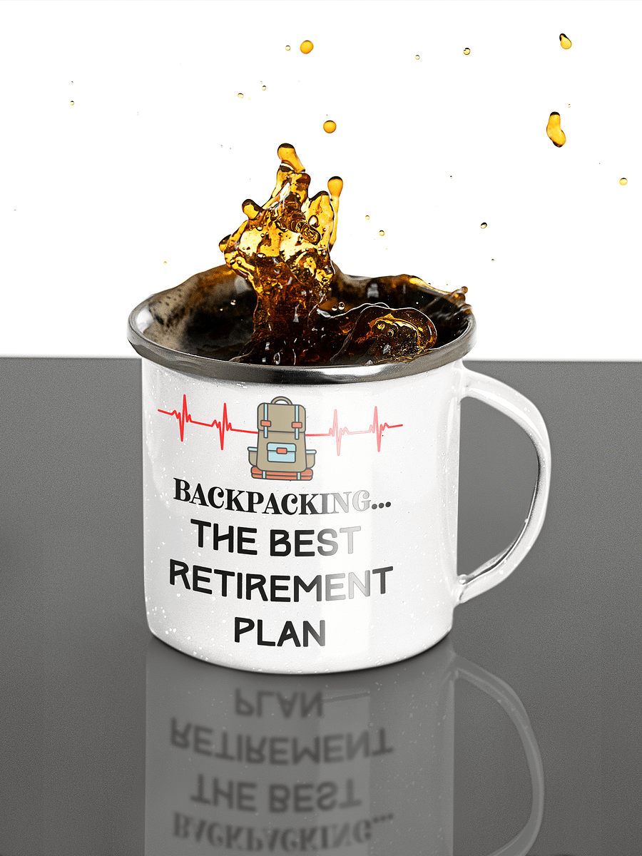Retirement Backpacking Enamel Mug product image (3)