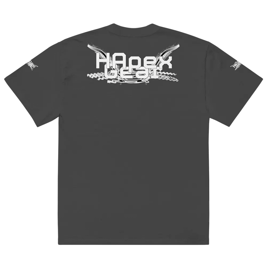White HApex Gear Black Logo Premium Oversized Faded T-Shirt product image (12)