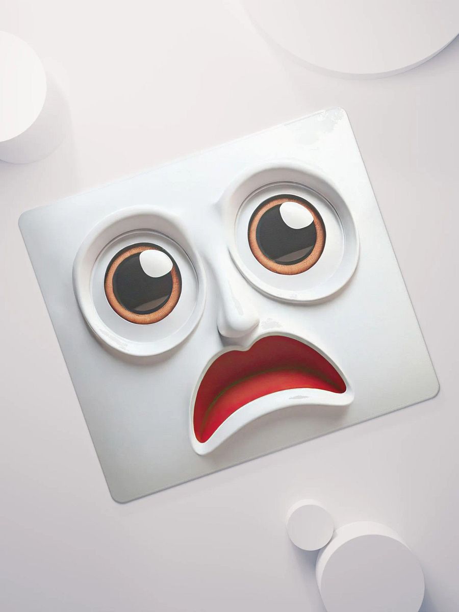 Whimsical Surprised Face Mouse Pad: Add Playfulness to Your Workspace! product image (7)