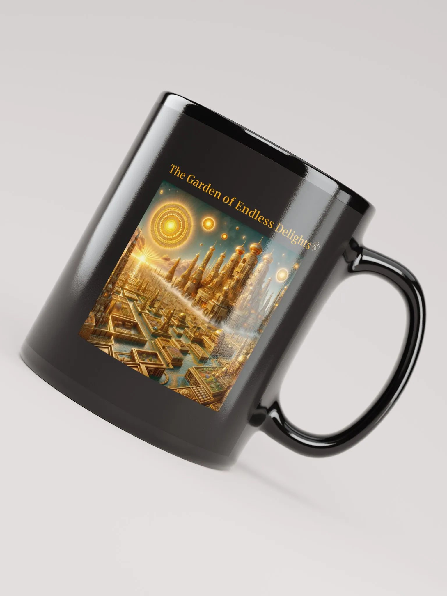 The Garden of Endless Delights | Black Glossy Mug product image (4)