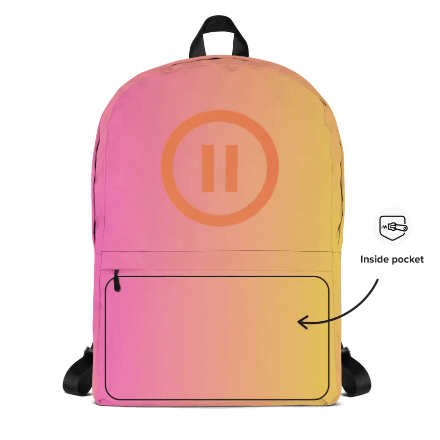 Pause AI Backpack (Pink/Orange Gradient) product image (6)