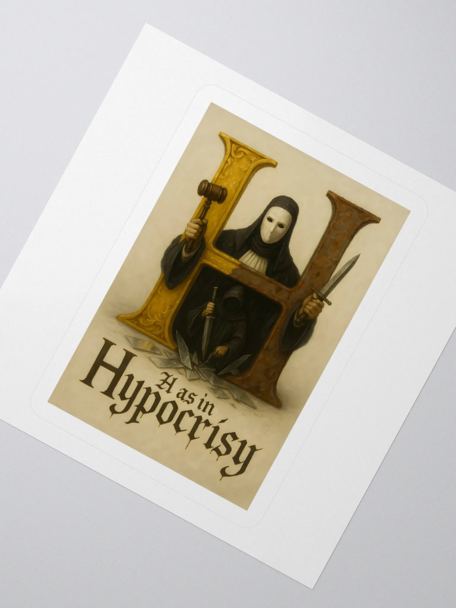 H as in hypocrisy sticker by dark aplhabet product image (2)