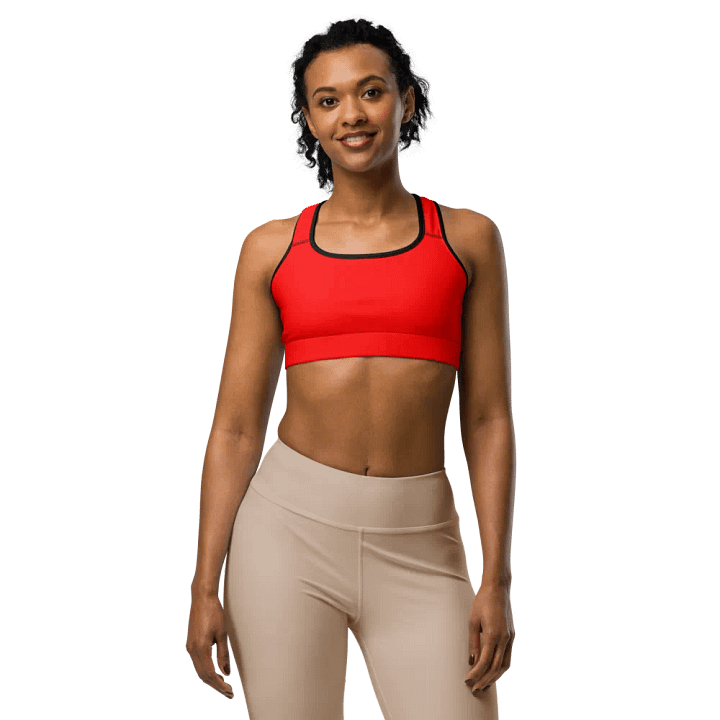 Plain Color Red Sports Bra product image (1)