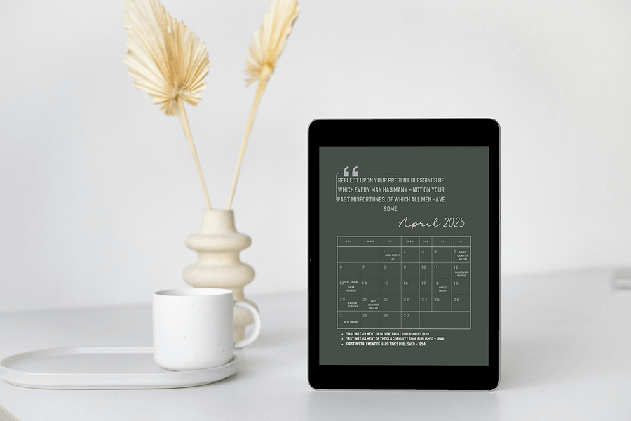2025 Tablet Wallpaper Calendar: Charles Dickens Quotes product image (4)