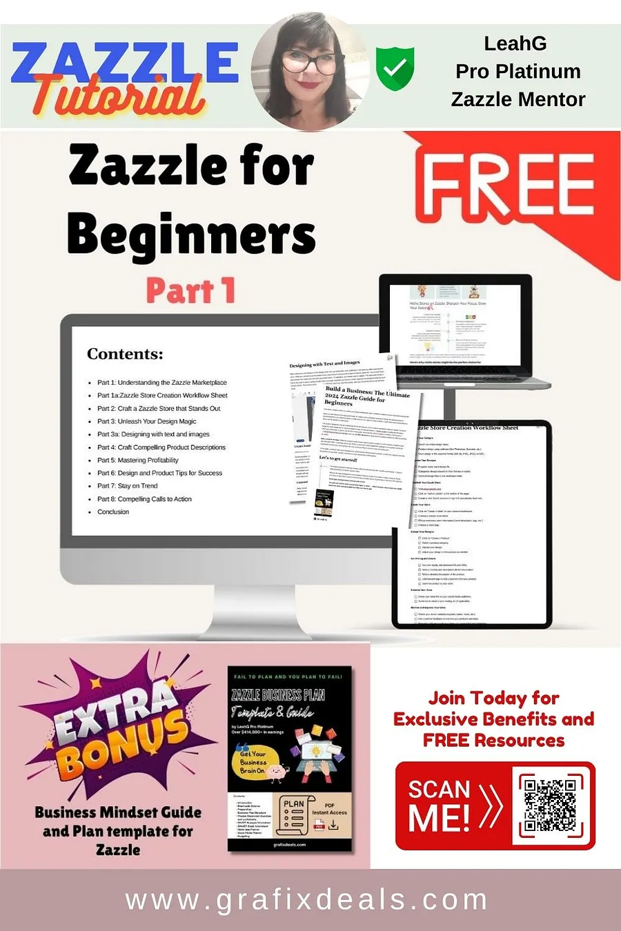 FREE Beginners Guide to Zazzle by LeahG Pro Platinum | FREE Zazzle Starter Course | Print-on-Demand Directory product image (1)