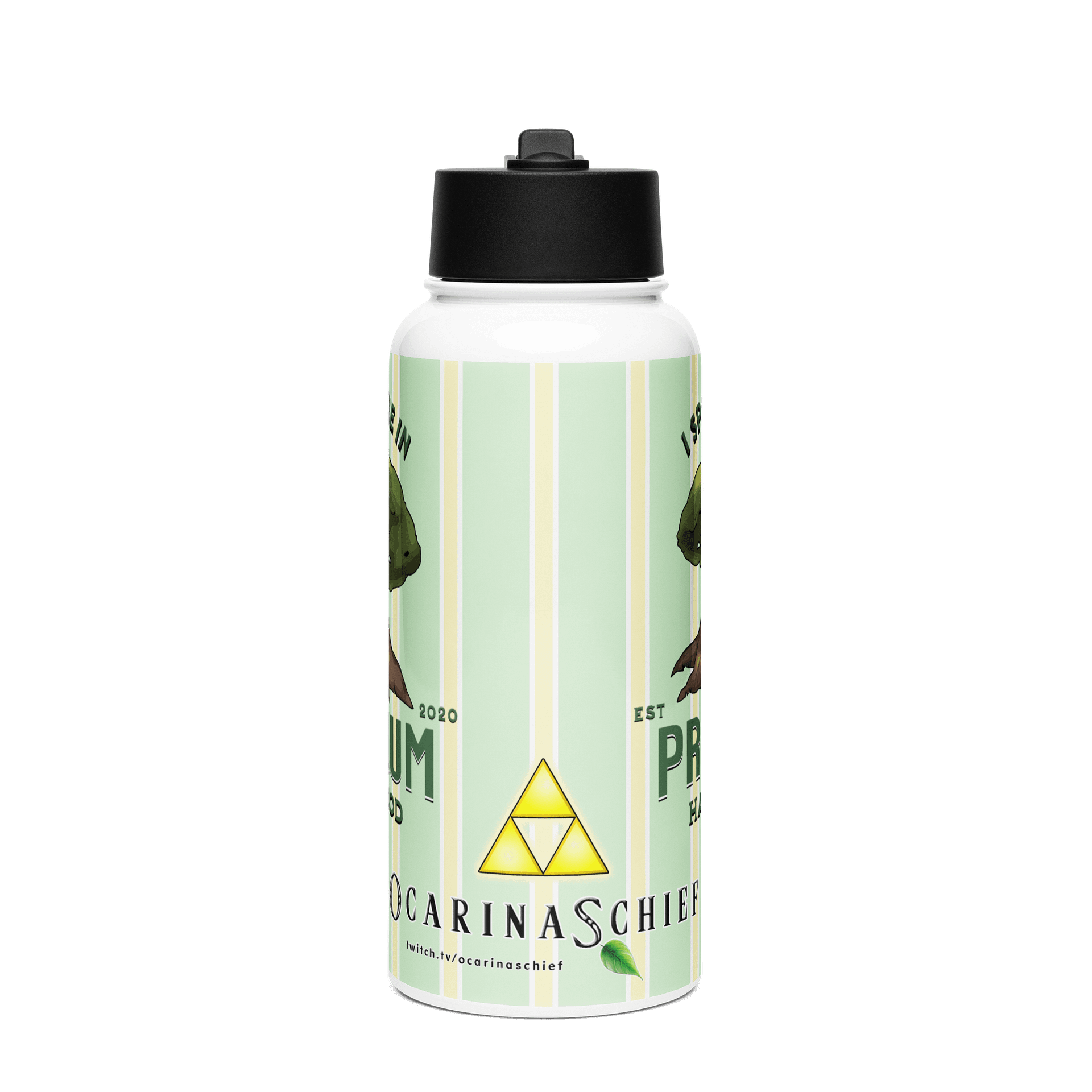 Premium Hardwood Stainless Steel Water Bottle with a Straw Lid product image (1)