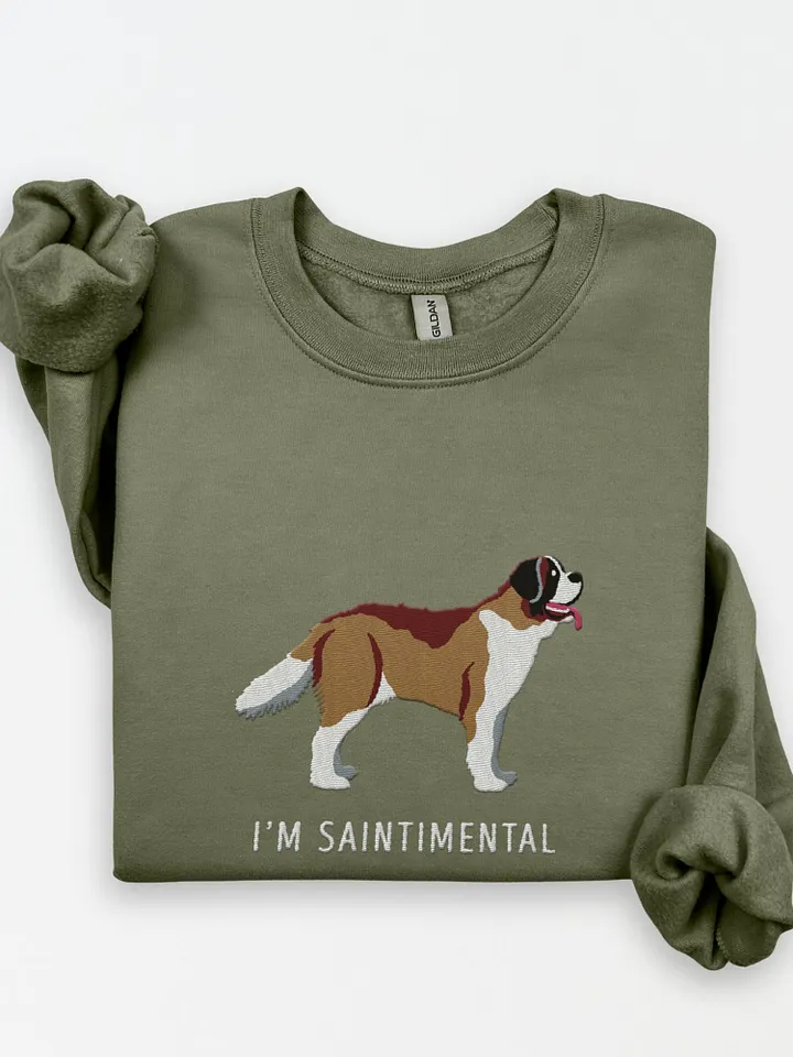 I'm Saintimental Sweatshirt (Embroidered) of a Saint Bernard product image (1)