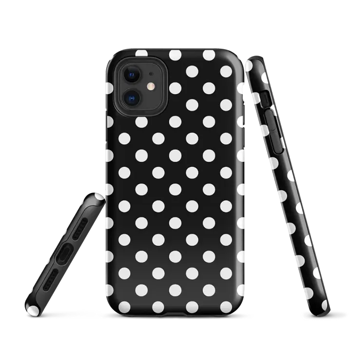 black polka dot i phone case product image (1)