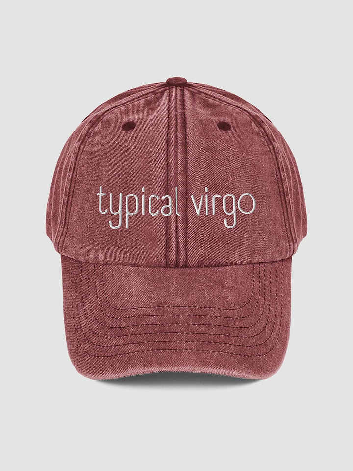 Typical Virgo White on Red Vintage Wash Dad Hat product image (1)