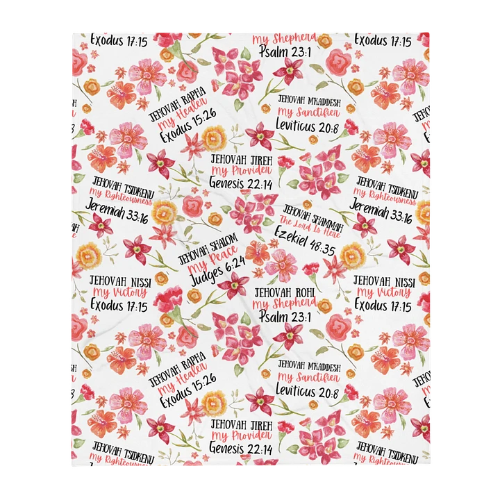 White Floral Names Of God Blanket product image (2)