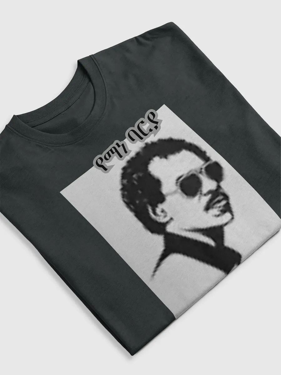 Yemane Barya eritreischer Sänger Mustache Man Stencil Art Tee product image (3)